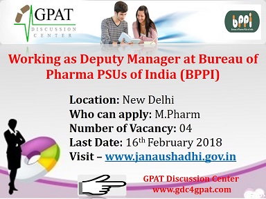 Deputy Manager at Bureau of Pharma PSUs of India (BPPI)