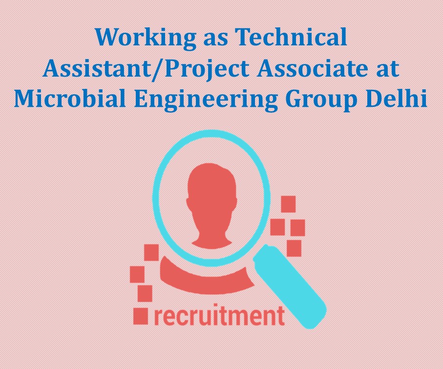Working as Technical Assistant/Project Associate at Microbial Engineering Group Delhi